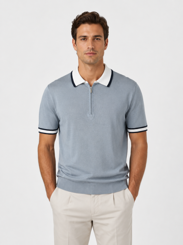 1637_vipstendo_m l xl xxl_2790_75 pamuk 25 poliamid (3) Muška pletena polo majica – VIP Stendo – svetloplava