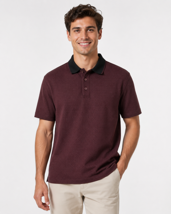 Muška polo majica – Vip Stendo – Bordo-crna