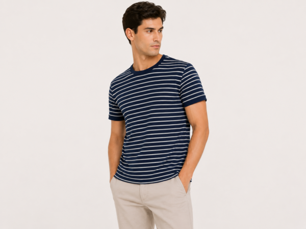 1678_rugatchi_2690_70%pamuk 30%viskoza_ M,Lx2,XL,2xl (2) Muška majica - Rugatchi - teget sa belim prugama