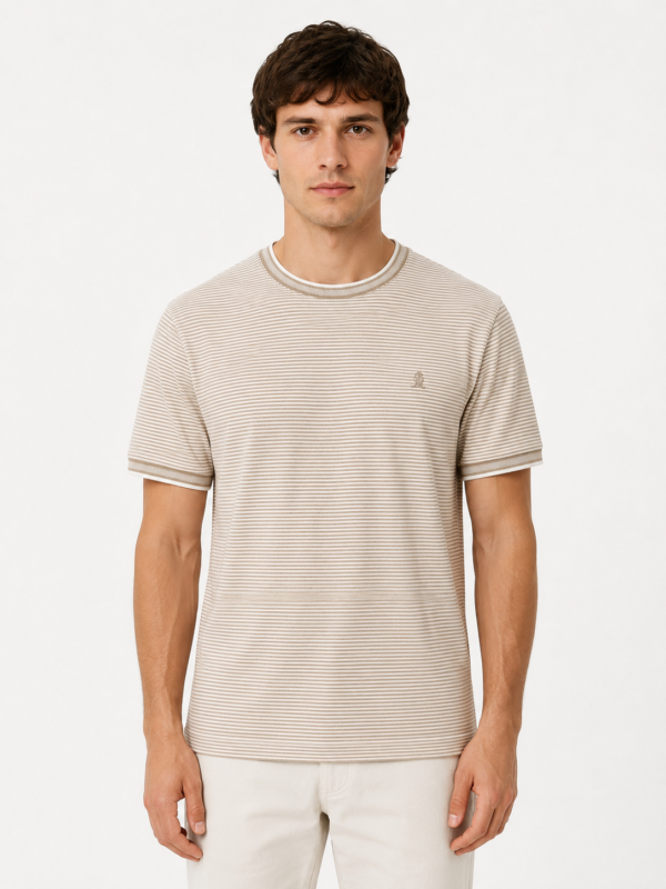 1679_ rugatchi_2690_70%pamuk 30%viskoza_ M,Lx2,XL,2xl (2) Muška majica - Rugatchi - bež sa belim prugama