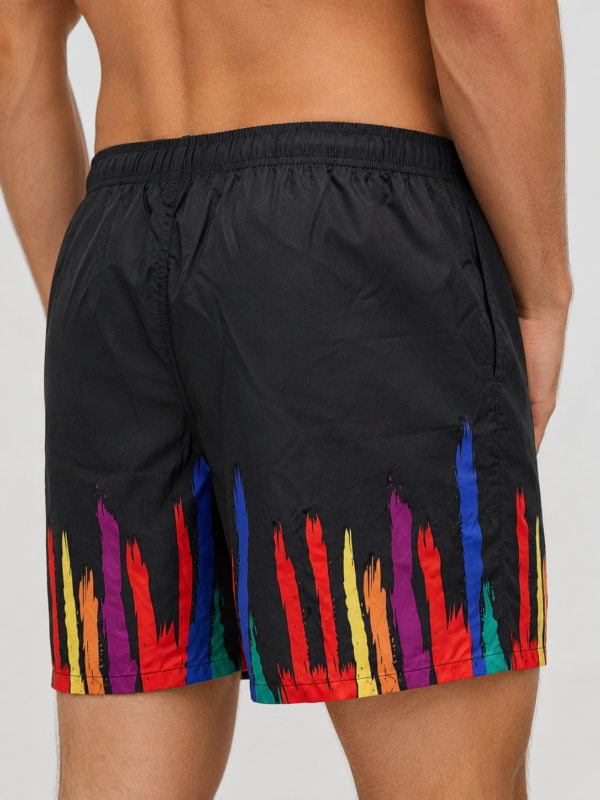 1698_1590_100poliester_ M,L,XL,2XL,3XL Muški kupaći šorts - crni sa šarenim printom