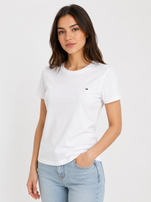 1965_tommy jeans_100%pamuk_3390_S,M,L (2) Ženska majica - Tommy Jeans - bela sa logom