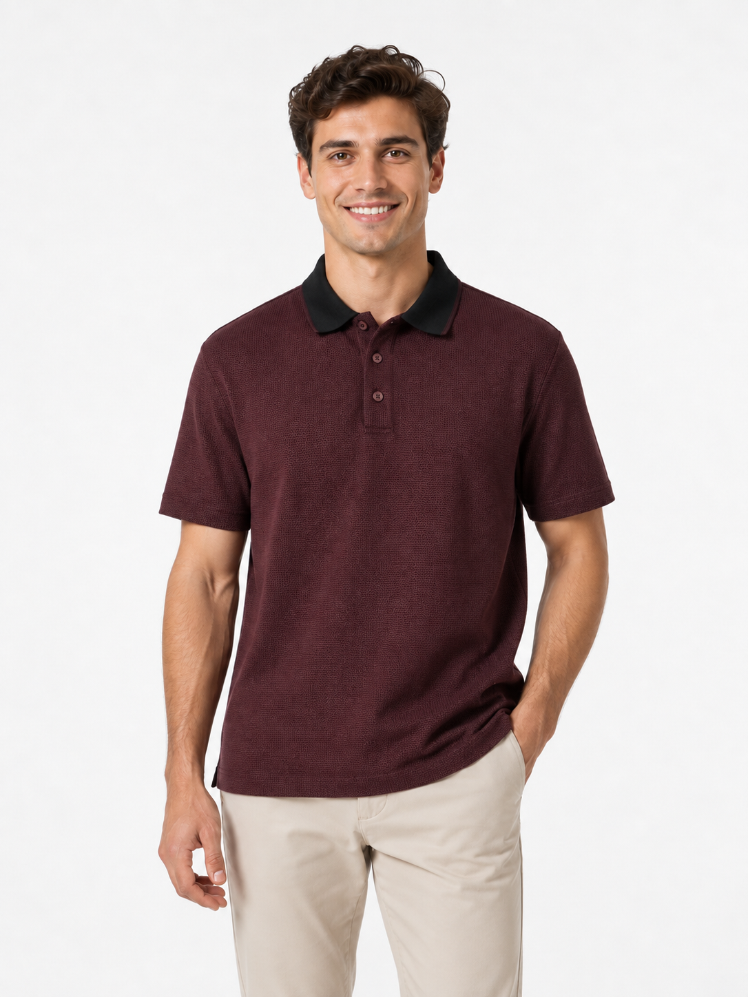 Muška polo majica – Vip Stendo – Bordo-crna