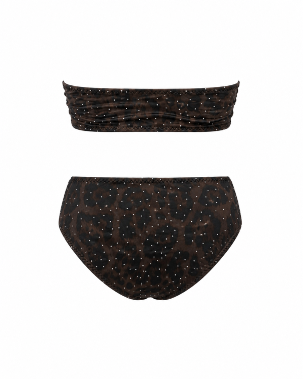Ženski trodelni kupaći kostim sa maramom – animal print