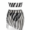 1743_2290_95% poliester 5% spandex_ 40x2,42x2,44x2,46x2 (1) Ženski trodelni kupaći kostim sa maramom – crno-beli animal print