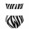1743_2290_95% poliester 5% spandex_ 40x2,42x2,44x2,46x2 (2) Ženski trodelni kupaći kostim sa maramom – crno-beli animal print