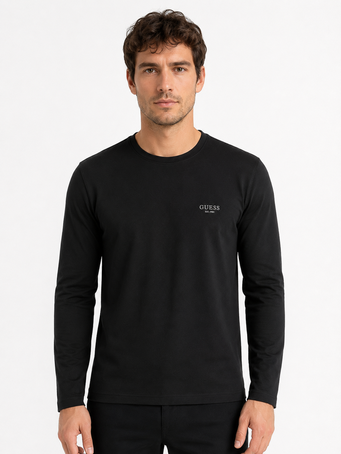 1976_guess_5990_M,L,Xl,2XL_95%pamuk 5% spandex (4) Muška majica dugih rukava – Guess – Crna