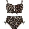 dvodelni-kupaci-braon-crni-animal-print-prednja-strana Ženski dvodelni kupaći kostim – animal print