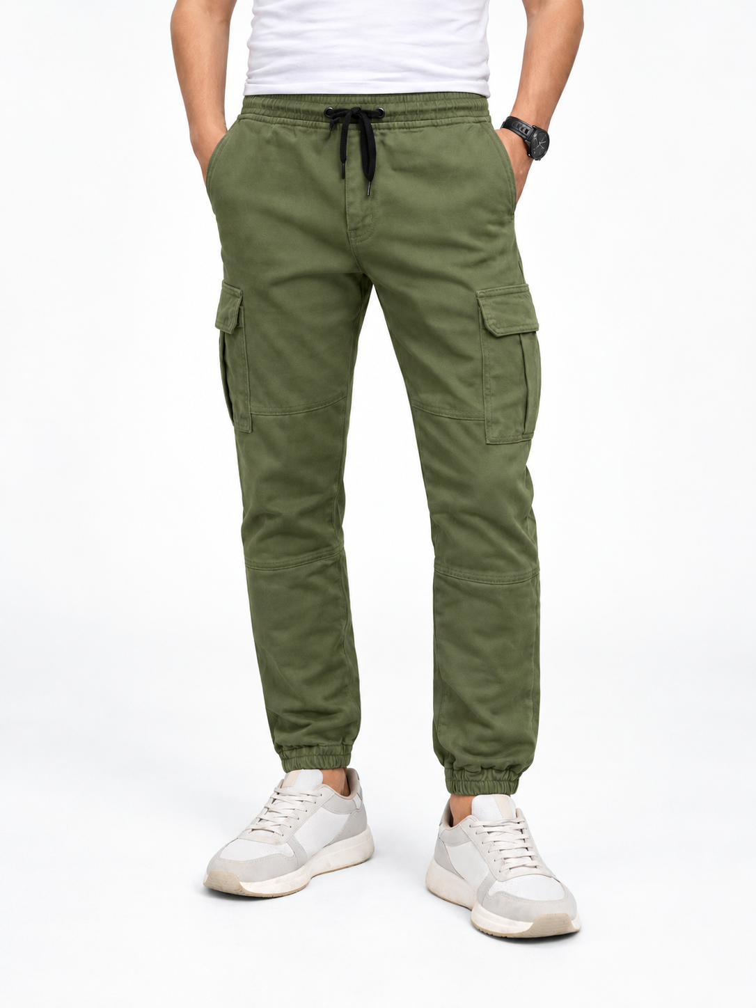 Pantalone - 2Y Premium - Džeparice Maslinasto Zelene Jogger