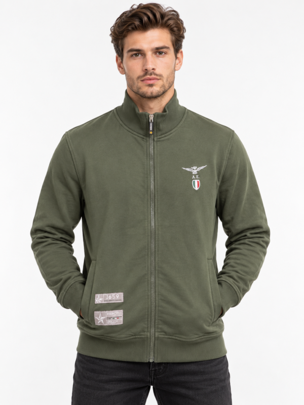 Muški duks sa rajsferšlusom - Accademia Militare - maslinasto zeleni