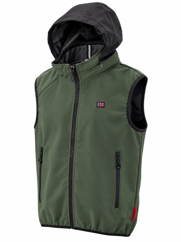 Muški softshell prsluk sa kapuljačom - Norway 1963 - maslinasto zeleni